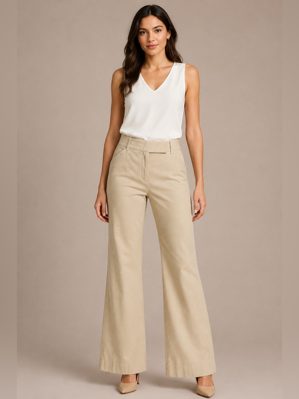 Express Editor Khaki Bootcut Dress Pants 10R Cotton Career Office